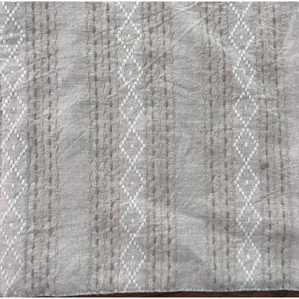 Threshold Target Placemats Beige Cotton Linen Geometric Tassels 14x19 (set of 4)